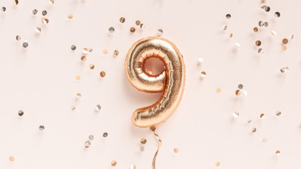 漢字kanji「九」(きゅう)kanji kyuu nueve nine 01